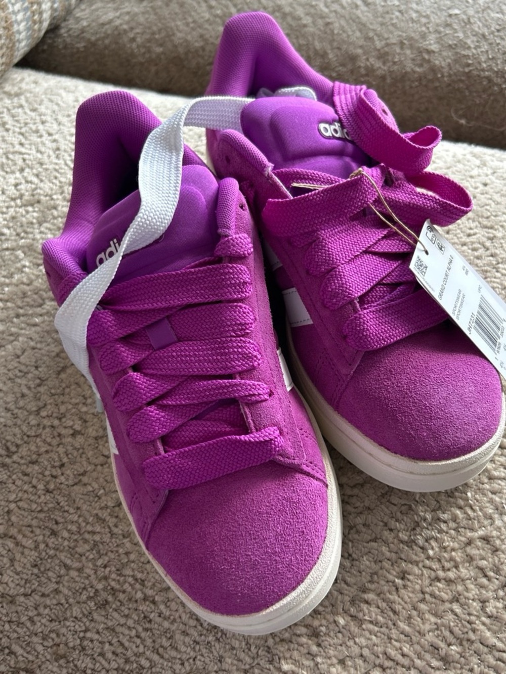 adidas Vibrant Purple Suede Low-Top Sneakers